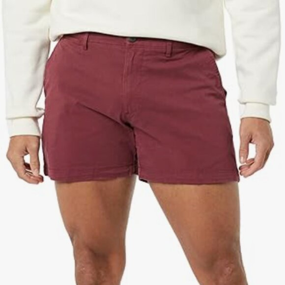 Amazon Essentials Men's Slim-Fit 5" Flat-Front Comfort Stretch Chino Shorts, NWT - Picture 1 of 6